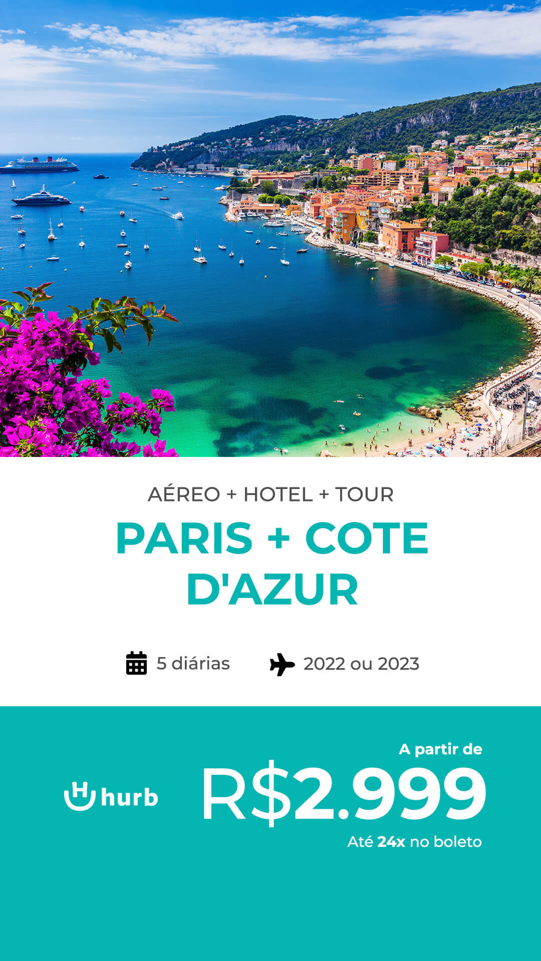 Pacote de Viagem Paris + Côte d'Azur por um valor a partir de 2999